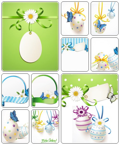Set of spring and easter elements, 19  - vector stock
