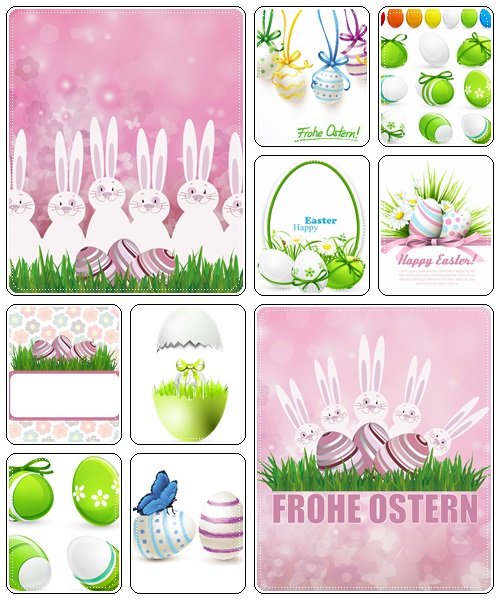 Set of spring and easter elements, 21  - vector stock