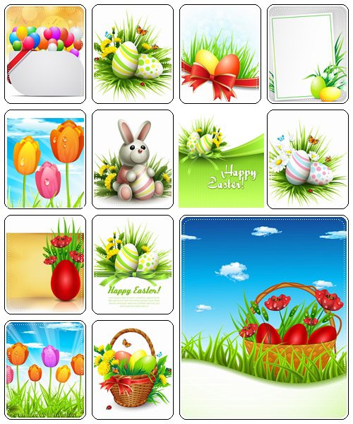 Set of spring and easter elements, 20  - vector stock