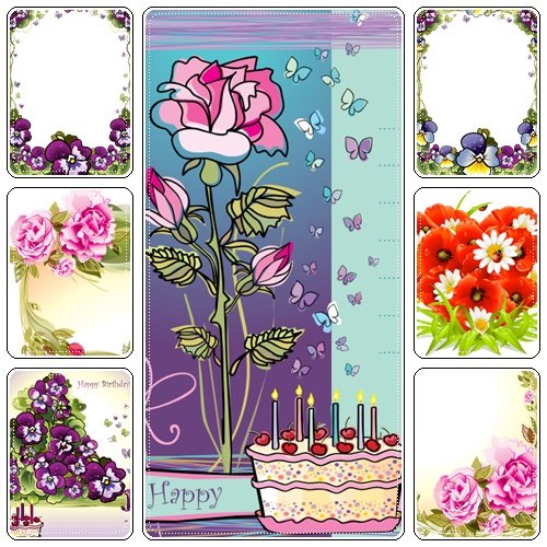 Floral holiday frames  - vector stock