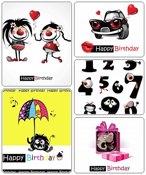 Vector posters for happy birthday - vector stock