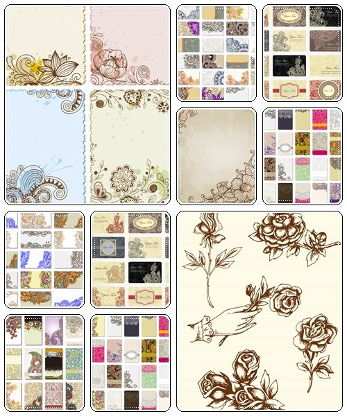 Vintage backgrounds with flowers - vector stock