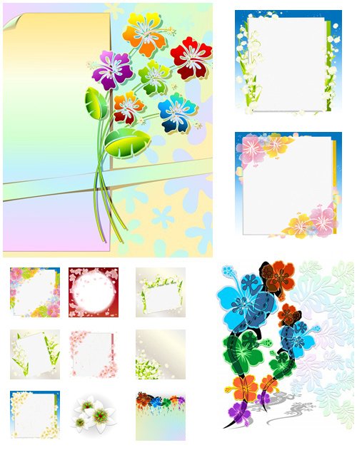 Spring  flower frame vector  - vector stock