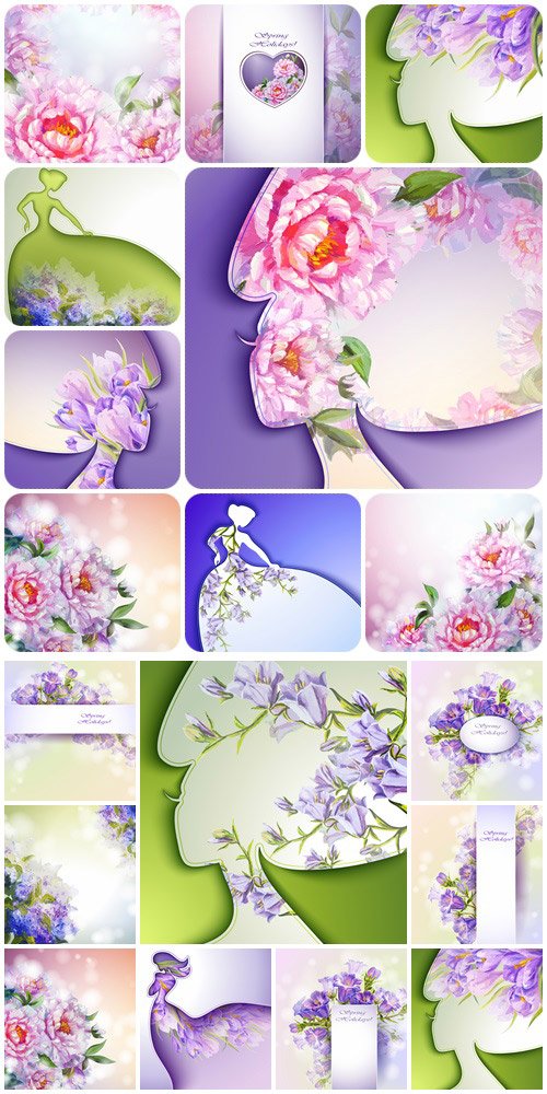 Spring backgrounds, 5  - vector stock