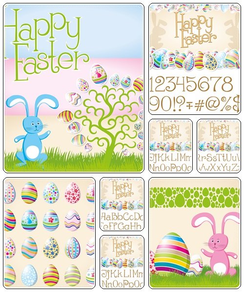 Easter elements,part 32  - vector stock