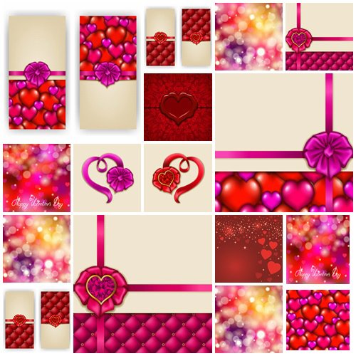 Vector collection for Valentines Day, 14 February, part 36