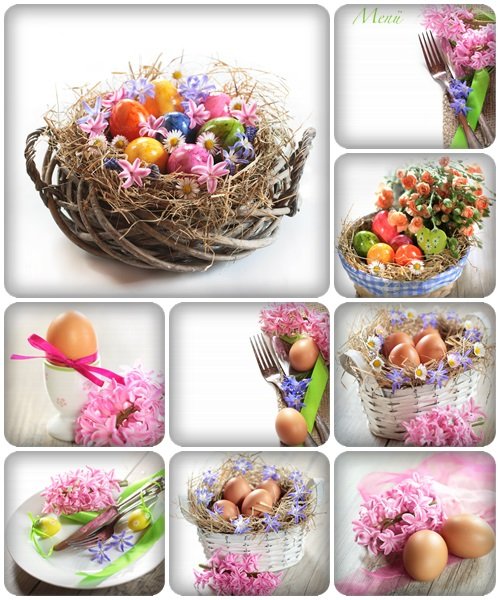 Easter decoration and menu - stock photo