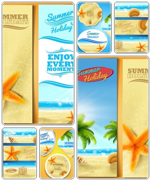 Summer label and summer banners - vector stock