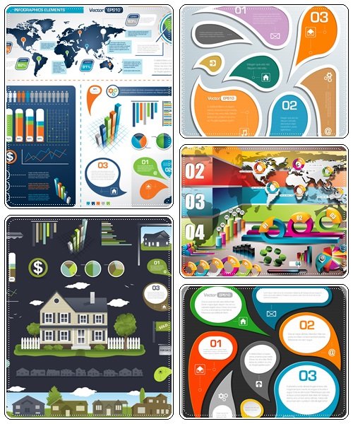 Set of Infographic Elements. Information Graphics - vector stock