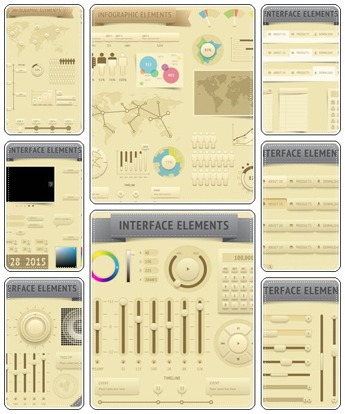 Set of Infographic Elements, part 102 - vector stock