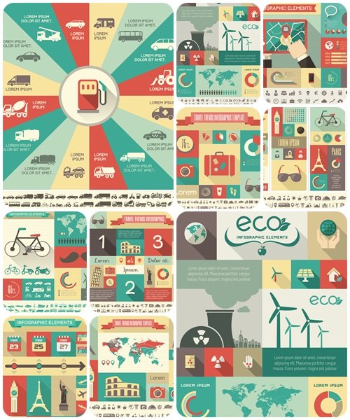 Set of Infographic Elements, part 100 - vector stock