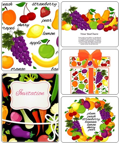 Fruit backgrounds - vector stock