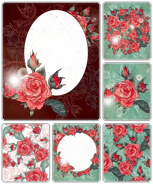 Retro backgrounds with roses - vector stock