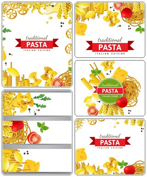 Pasta background with place for text - vector stock