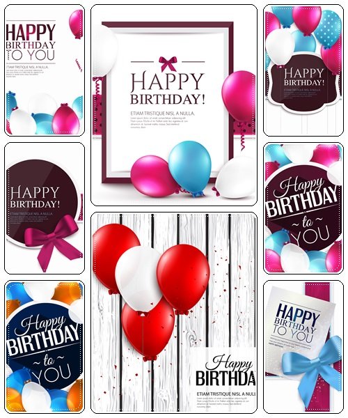 Birthday card with ribbon and birthday text - vector stock