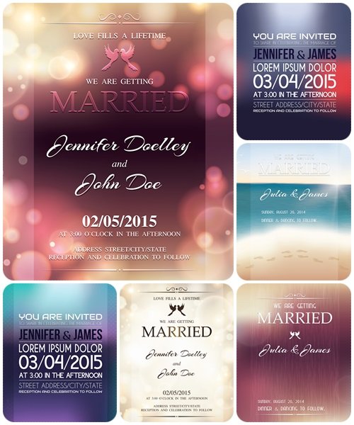 Wedding invitation cards - vector stock